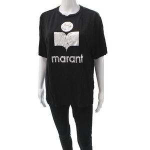Marant Etoile Womens Black Cotton Crew Neck Graphic T-Shirt Size M